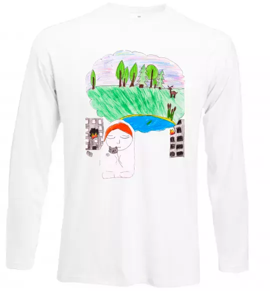 Лонгслів Війна Білий фото