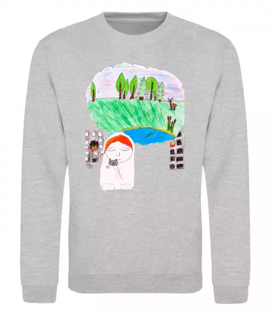 Свитшот Війна Серый меланж фото