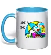 Чашка с цветной ручкой Мріємо про перемогу України Голубой Чашка с цветной ручкой Мріємо про перемогу України Голубой фото