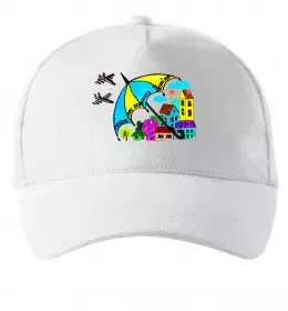 Кепка Мріємо про перемогу України Білий фото