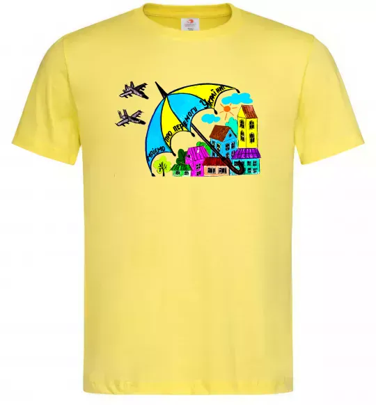 Мужская футболка Мріємо про перемогу України Лимонный фото