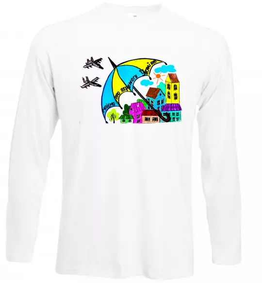 Лонгслив Мріємо про перемогу України Белый фото