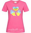 Жіноча футболка Руки та серце Яскраво-рожевий фото
