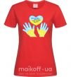Жіноча футболка Руки та серце Червоний фото