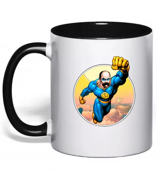 Чашка с цветной ручкой СуперШевченко Черный фото