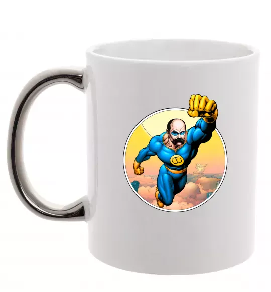 Чашка с цветной ручкой СуперШевченко Серебро фото