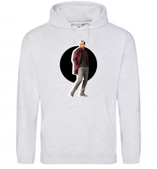 Мужская толстовка (худи) Модний Бандера Серый меланж фото