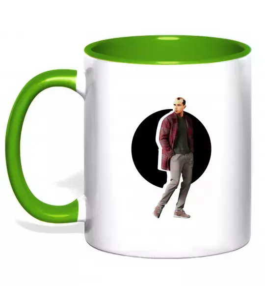 Чашка з кольоровою ручкою Модний Бандера Зелений фото