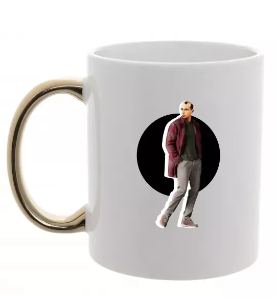 Чашка з кольоровою ручкою Модний Бандера Золото фото