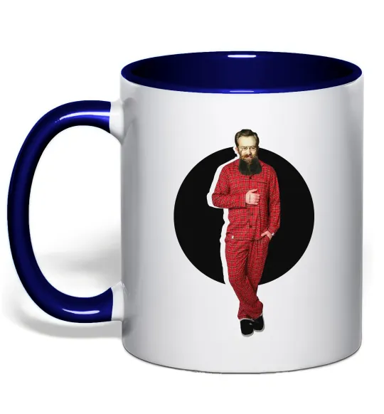 Чашка з кольоровою ручкою Модний Грушевський Глибокий темно-синій фото