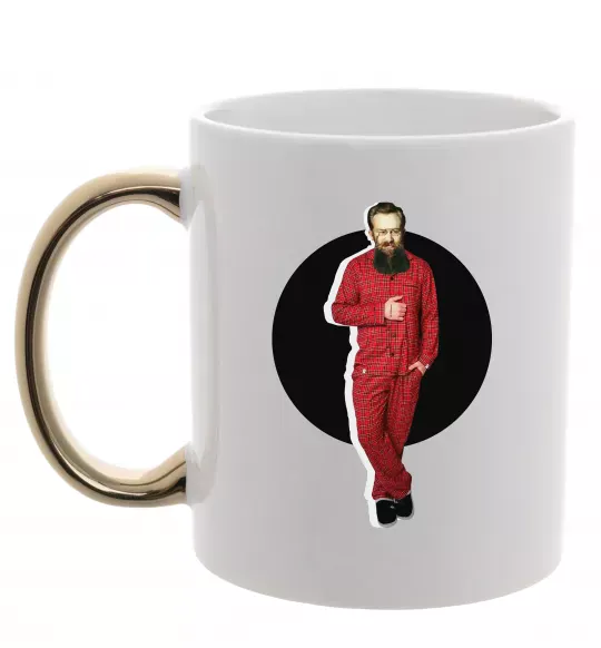 Чашка з кольоровою ручкою Модний Грушевський Золото фото