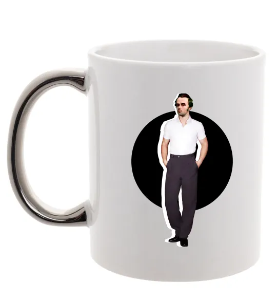 Чашка с цветной ручкой Модний Шевченко Серебро фото