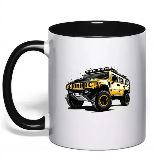 Чашка з кольоровою ручкою Хамер Чорний фото