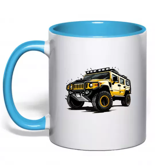 Чашка з кольоровою ручкою Хамер Блакитний фото