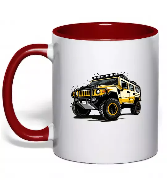 Чашка з кольоровою ручкою Хамер Червоний фото