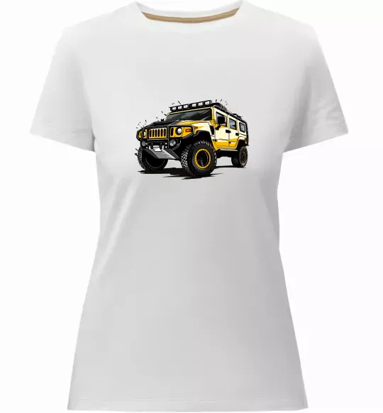 Женская премиум футболка Хамер Белый фото