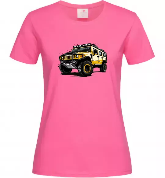 Женская футболка Хамер Ярко-розовый фото