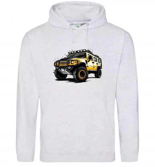 Женская толстовка (худи) Хамер Серый меланж фото