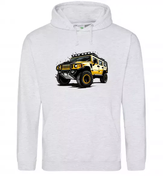 Чоловіча толстовка (худі) Хамер Сірий меланж фото