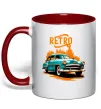 Чашка з кольоровою ручкою ретро авто Червоний фото