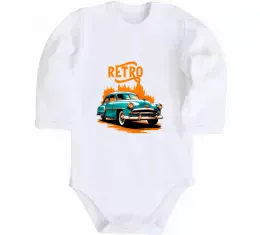 Детский боди Retro Car CLASSIC Белый фото