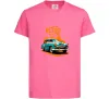 Детская футболка ретро авто Ярко-розовый фото
