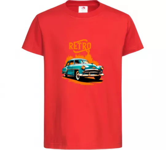 Детская футболка ретро авто Красный фото