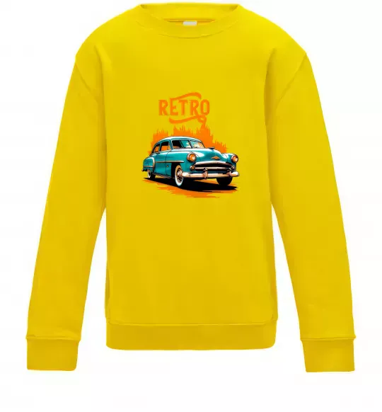 Детский Свитшот ретро авто Солнечно желтый фото
