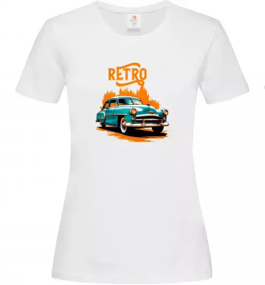 Женская футболка ретро авто Белый фото