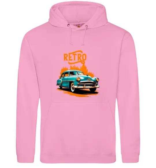 Мужская толстовка (худи) ретро авто Розовый фото