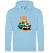 Женская толстовка (худи) ретро авто Голубой фото