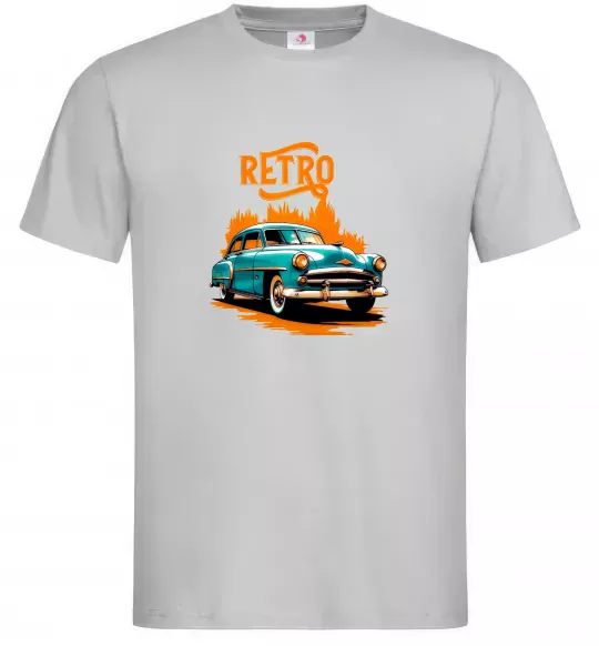 Мужская футболка ретро авто Серый фото