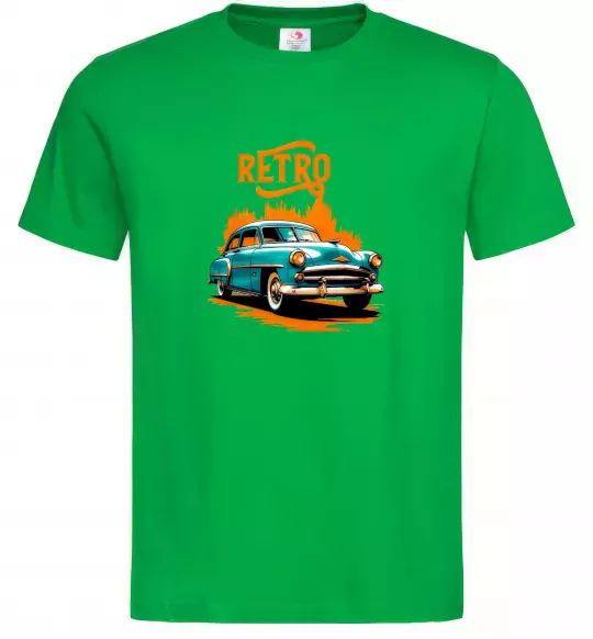 Мужская футболка ретро авто Зеленый фото