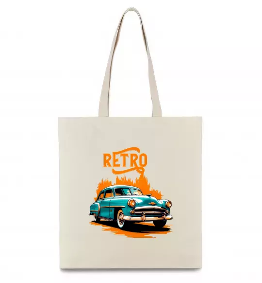 Эко-сумка ретро авто Бежевый фото