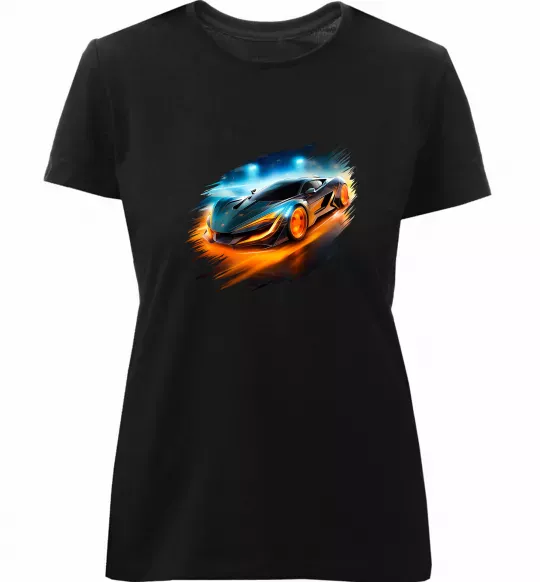 Женская премиум футболка Ламба Черный фото