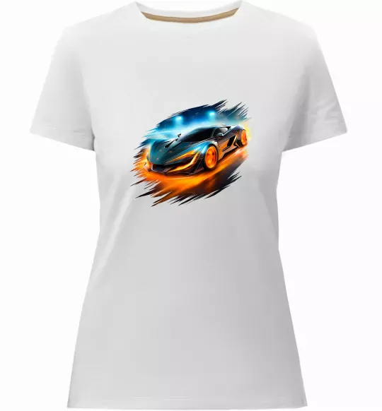 Женская премиум футболка Ламба Белый фото