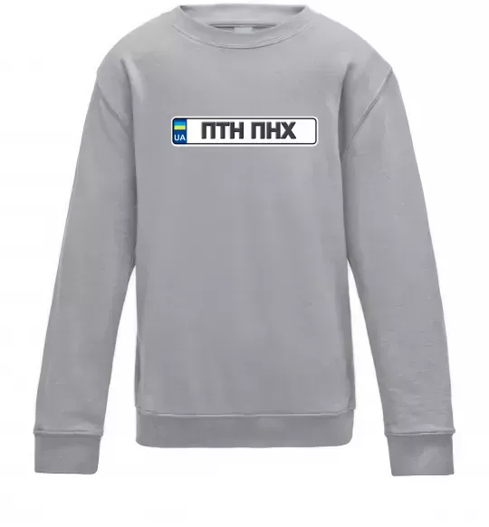 Детский Свитшот номерний знак ПТН ПНХ Серый меланж фото