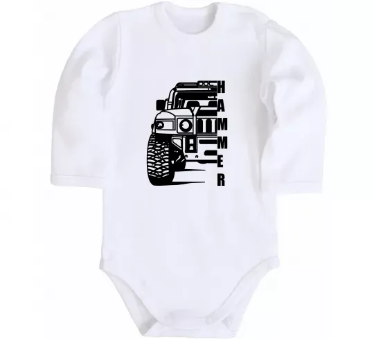 Дитячий бодік хамер чорно-білий Білий фото