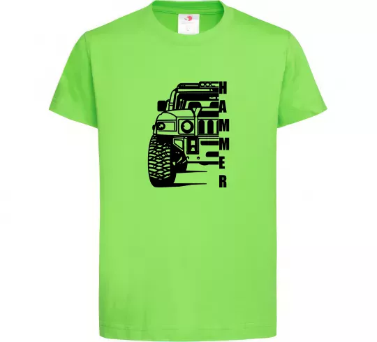 Детская футболка хамер чорно-білий Лаймовый фото