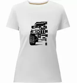 Женская премиум футболка Hummer big H Белый фото