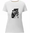 Жіноча преміум футболка хамер чорно-білий Білий фото