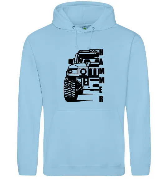 Чоловіча толстовка (худі) хамер чорно-білий Блакитний фото