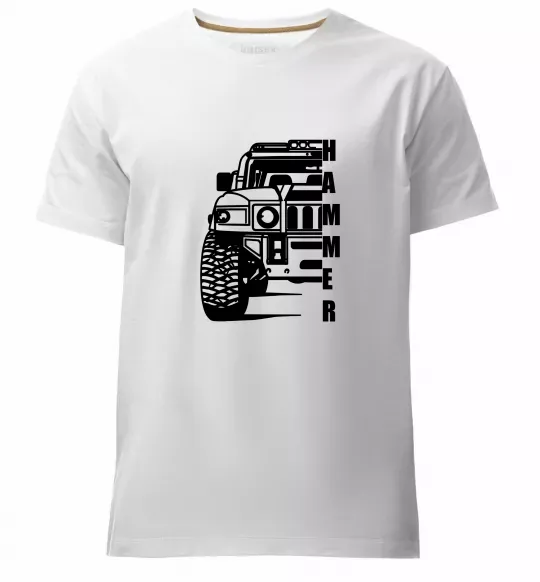 Мужская премиум футболка хамер чорно-білий Белый фото