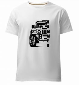 Чоловіча преміум футболка хамер чорно-білий