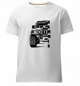 Мужская премиум футболка Hummer напис Белый фото