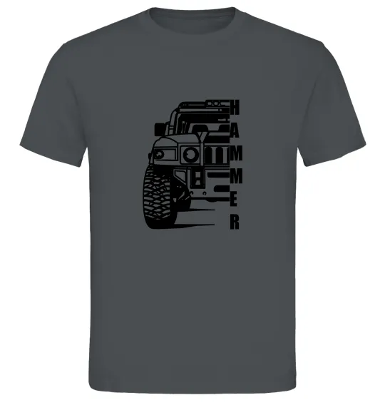 Мужская футболка хамер чорно-білий Графит фото