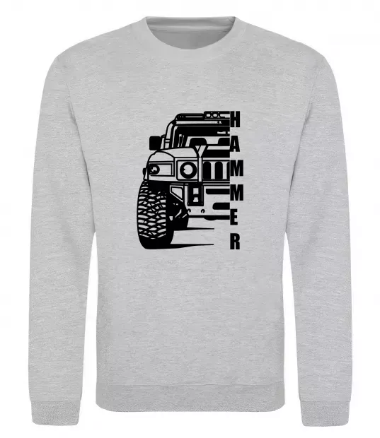 Світшот хамер чорно-білий Сірий меланж фото