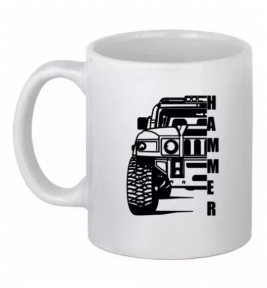 Чашка керамічна хамер чорно-білий Білий фото