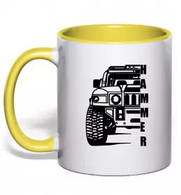 Чашка с цветной ручкой Hummer big H Черный фото