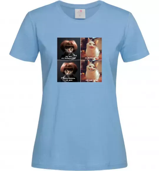 Жіноча футболка на байрактар Блакитний фото